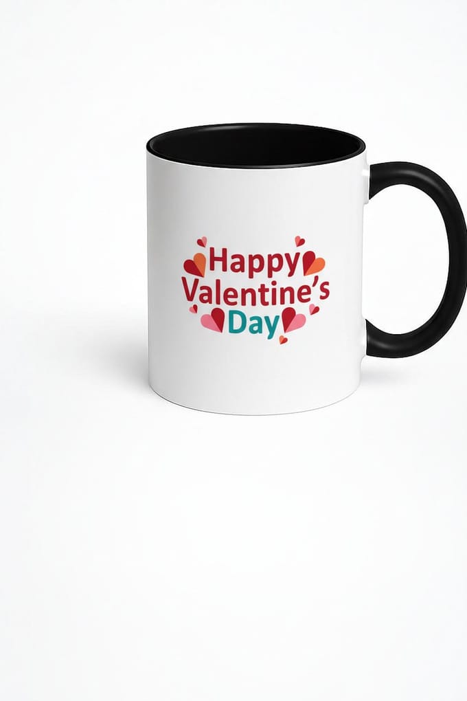Valentijnsdag Mok 'Happy Valentine's Day' met Hartjes - Perfect Cadeau