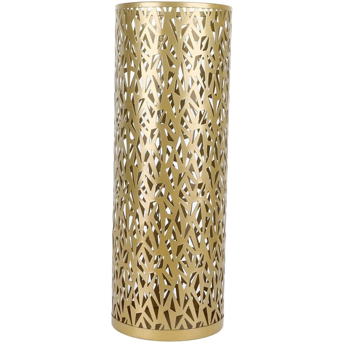 Paraplubak Rek voor Entree Metaal Hol Vrijstaand Rond Parapluhouder Organizer Bak Large goud