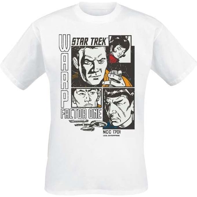 Star Trek T-shirt - Warp Factor - L tot 5XL - voor Mannen - wit