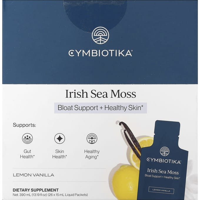 Cymbiotika, Mousse d'Irlande, Citron Vanille, 26 Sachets Liquides, 15 ml (0,5 fl oz) Chaque