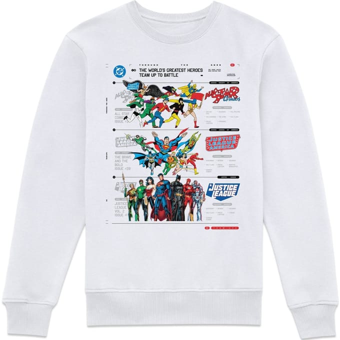 DC Comics Justice League Through The Ages Sweatshirt - White - S