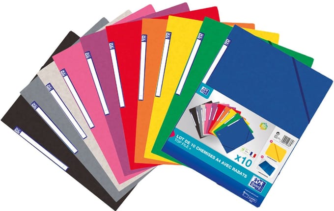 Oxford hoekspanmap Top File+, standaard, 10 stuks