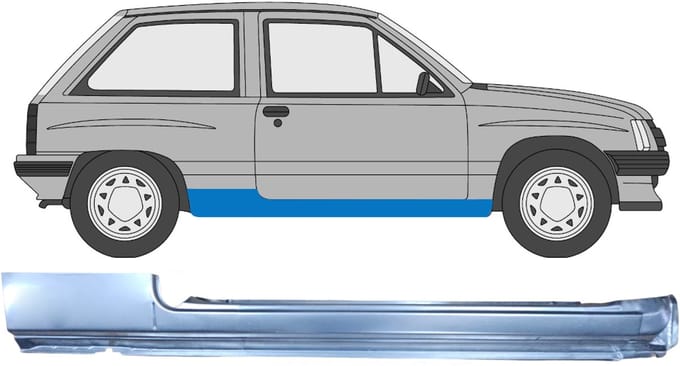 Volledige dorpel voor Opel Corsa A 1982-1993 / Rechts