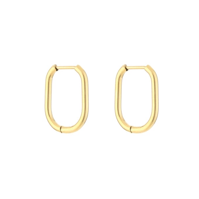 Bijoutheek Oorring Vierkant Hoop Goud JE13549