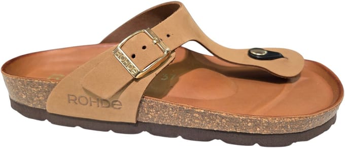 Rohde 5642 14 Teenslippers Beige Nubuck Dames - Beige - 37