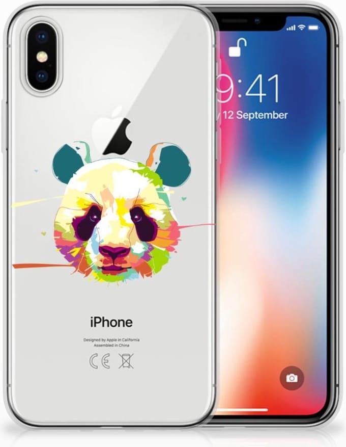 Apple iPhone X | Xs Telefoonhoesje met Naam Panda Color