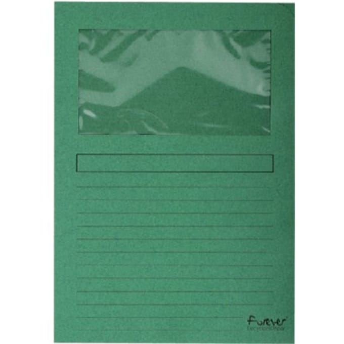 Exacompta FOREVER® Pak van 100 venstermappen 120g/m2 - 22x31cm voor A4 - Fel groen - 50103E