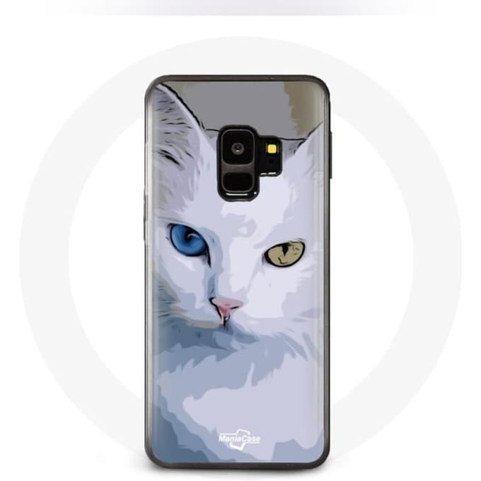 Case voor Samsung Galaxy S9 plus Turkse van Cat blauw oog en geel oog