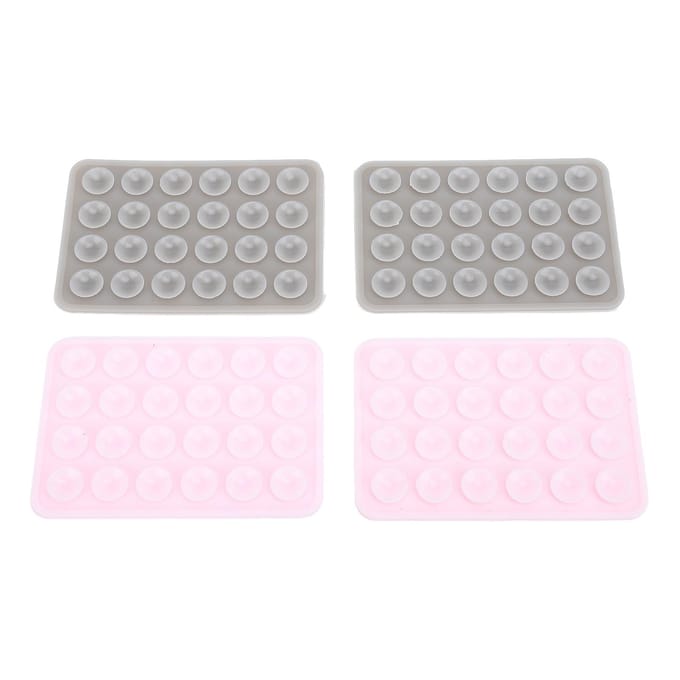 4 pièces Coque de téléphone à ventouse en silicone Facile à utiliser Multifonctionnel Support de téléphone à ventouse Rose Gris white