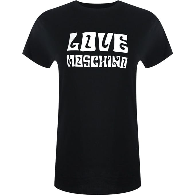 Love Moschino Groovy Logo Zwart T-shirt