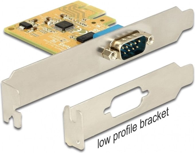 Delock PCIe RS232 Kaart – Seriële Uitbreidingskaart – 1x 9‑pins SUB‑D – Low Profile – Compact design