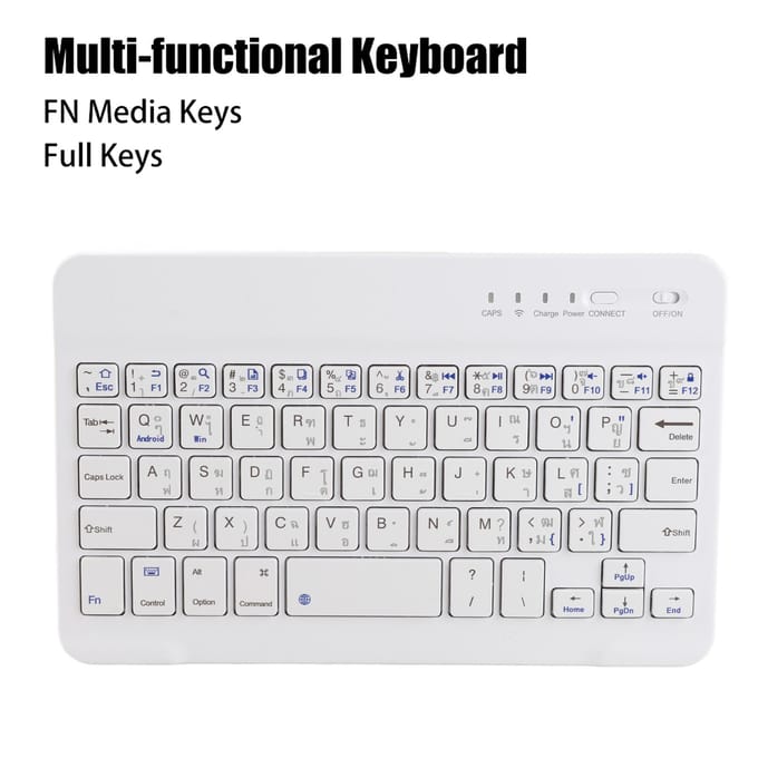 Clavier Bluetooth sans fil de 7 à 8 pouces, avec pieds ciseaux, autonomie de 40 heures