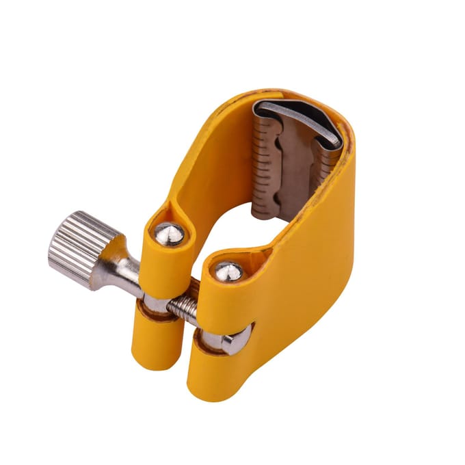 Saxofoon Ligatuur Compact Duurzaam Sax Ligatuur voor Altsaxofoon Bakelieten Mondstuk geel