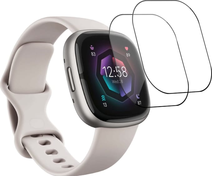 2x Geschikt voor Fitbit Versa 4 / Geschikt voor Fitbit Sense 2 Screenprotector - Folie Screen Protector Geschikt voor Fitbit Geschikt voor Fitbit Sense 2 / Versa 4 Screenprotector