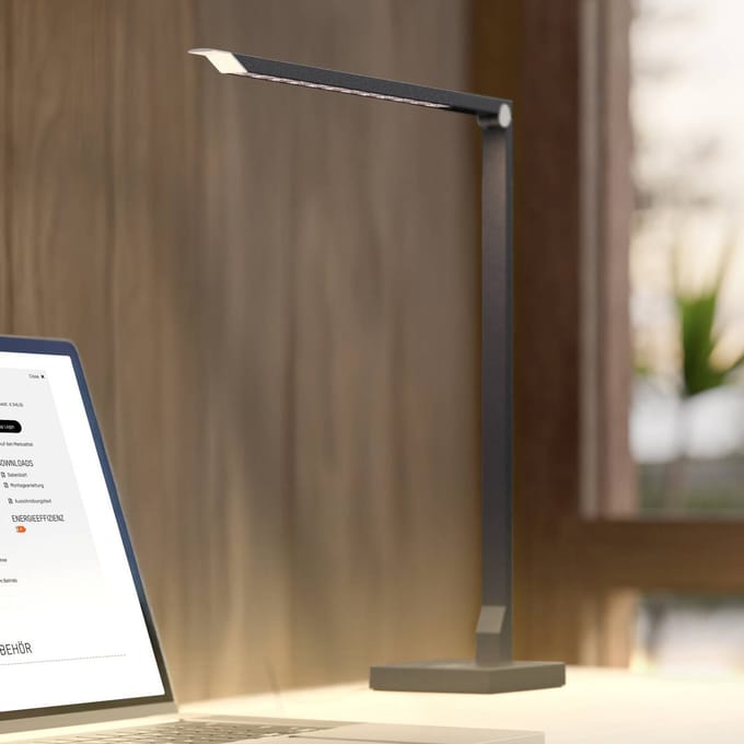 Molto Luce LED bureaulamp FLOYD PRO, zwart, 55 cm, CCT, dimbaar