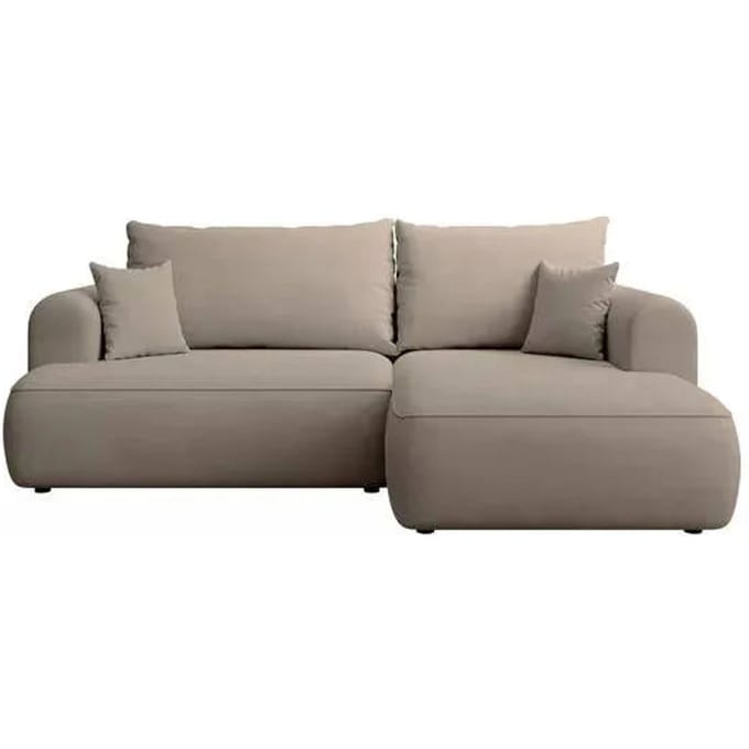 Selsey Ovo Mini - Slaapbank met opbergruimte, Rechts, Easy-Clean chenille, Greige