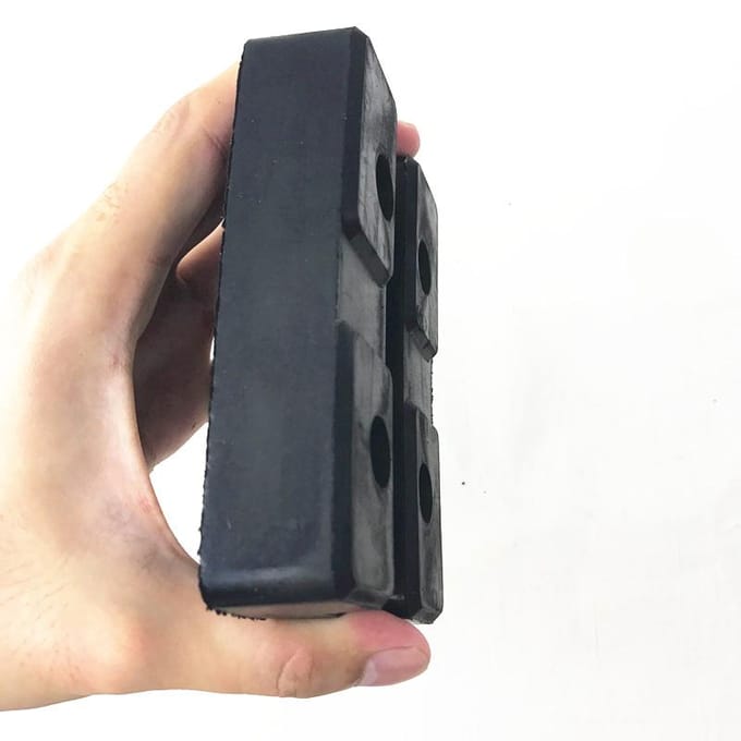 4x robuuste rubberen armpads rechthoekig universeel voor auto-autoheftrucktakels black