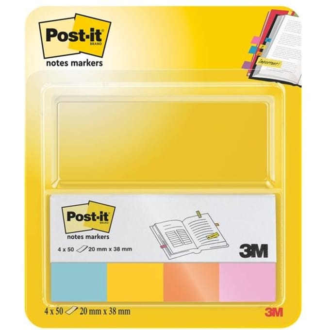 Blok herkleefbare notes 20 x 38 mm »Beachside Collection«, 4 stuks