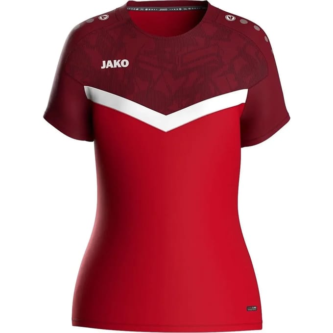 Jako Iconic T-Shirt Dames - Rood / Bordeaux | Maat: 38
