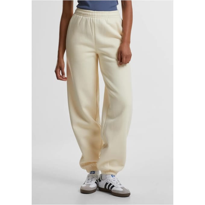 Urban Classics - Fluffy Dames joggingbroek - S - Creme
