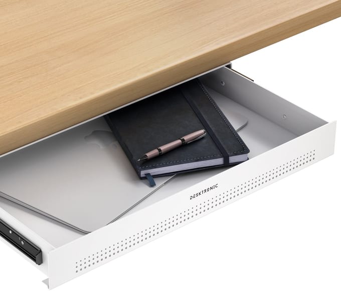 Desktronic Bureaulade - Wit - Hoogste kwaliteit staal - Maximaal gewicht 8kg