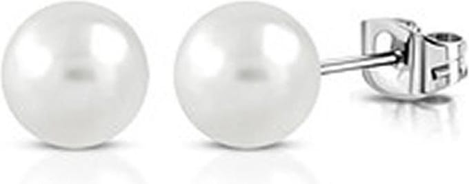 Amanto Oorbellen Birgin - 925 Zilver E-Coating - Parel - ∅6mm