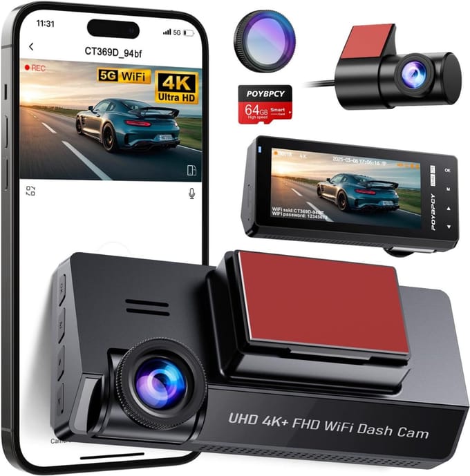 Core® Dashcam Voor en Achter - Dashcam - Dashcam Voor Auto - Zwart - 4cm x 11cm x 5cm