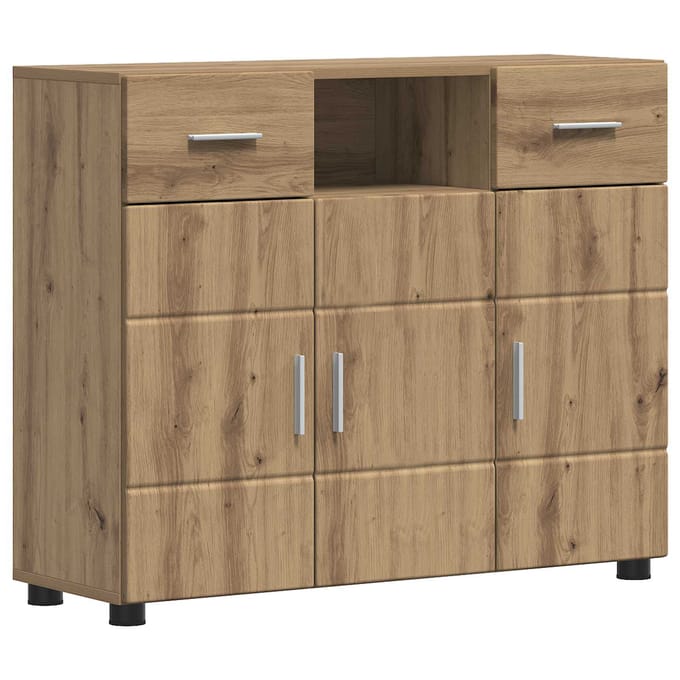 vidaXL - Houten - Kast - Artisan - Eiken - Bewerkt - hout