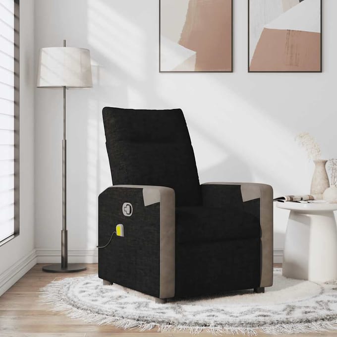 vidaXL - Massagestoel - verstelbaar - stof - zwart