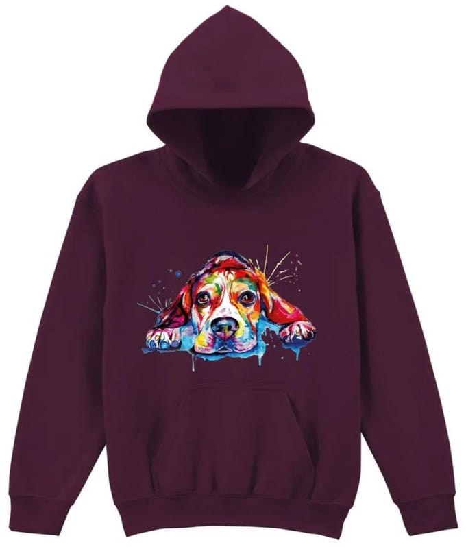 Grappige kinder hoodie met dog - Blauw - 122/128