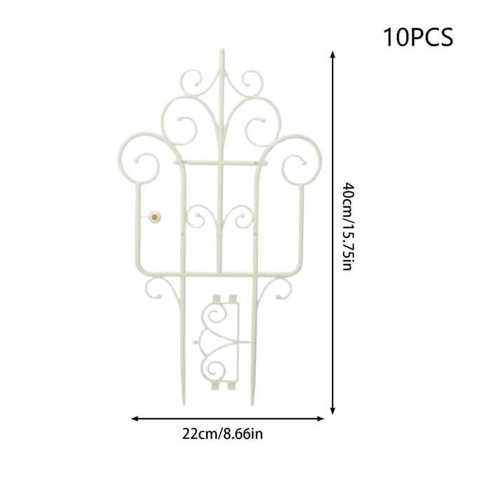 10 stuks Tuinhek Rustiek Plastic Tuinhek Randen Splicable Decoratieve Gazon Bloemperken White-10pcs wit