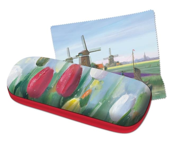 Brillenkoker incl. brillendoekje: Tulipfields, Sietse Wiersma
