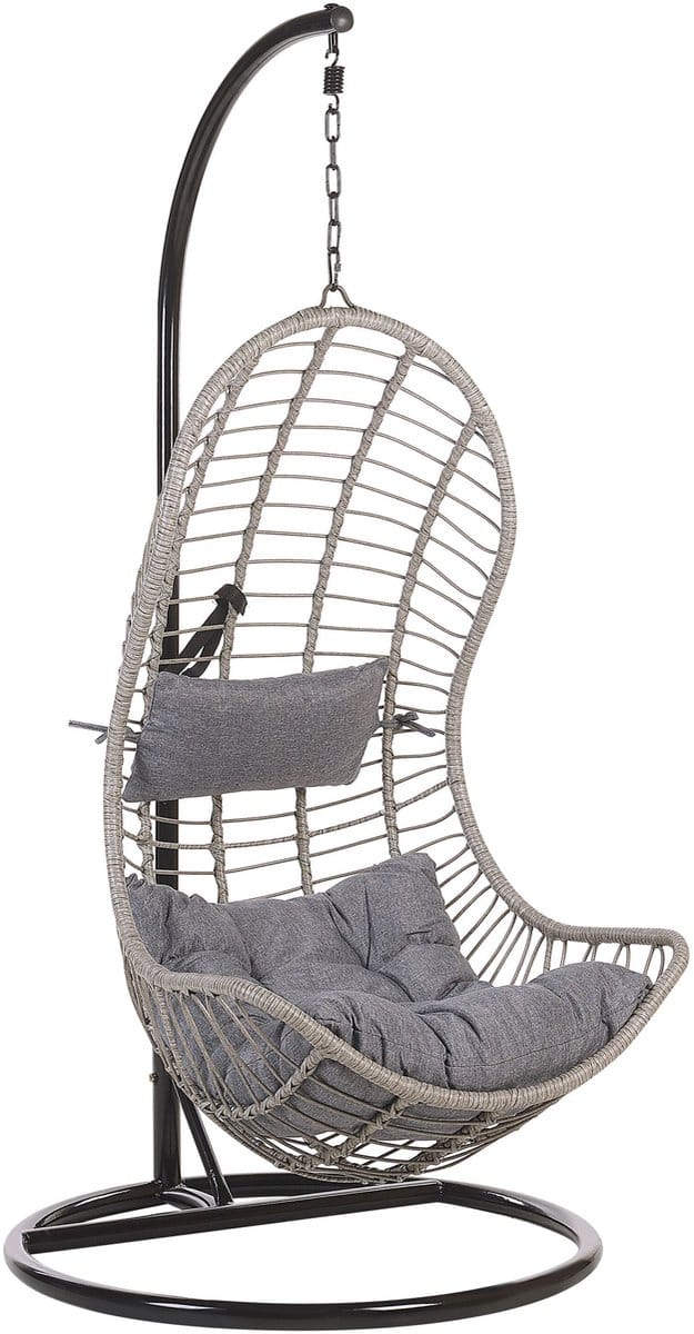 PINETO - Hangstoel - Lichtgrijs - 80 cm - PE rotan