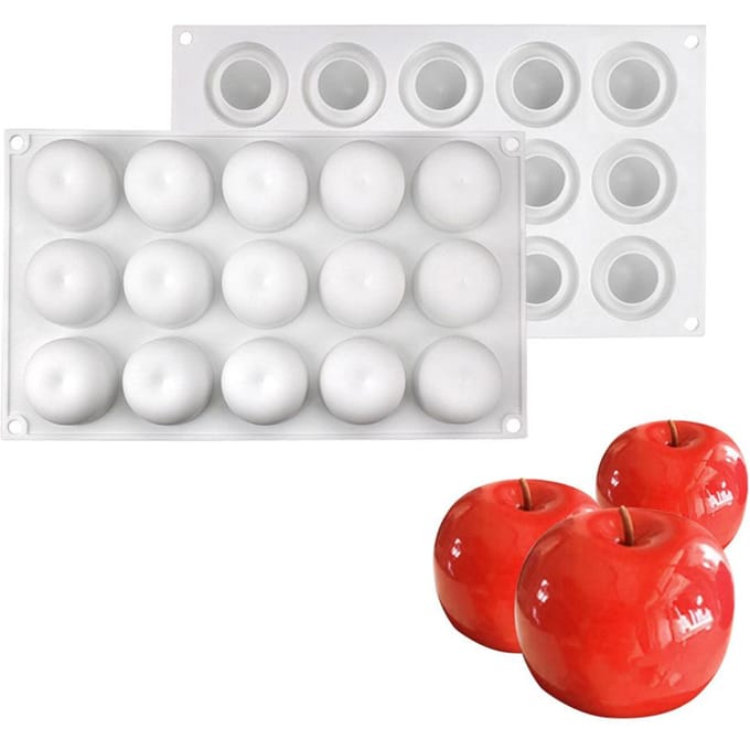 Kerstavond 15 Holtes Appel Design Siliconen Cakevormen Chocolademousse Gebak Bakvormen white