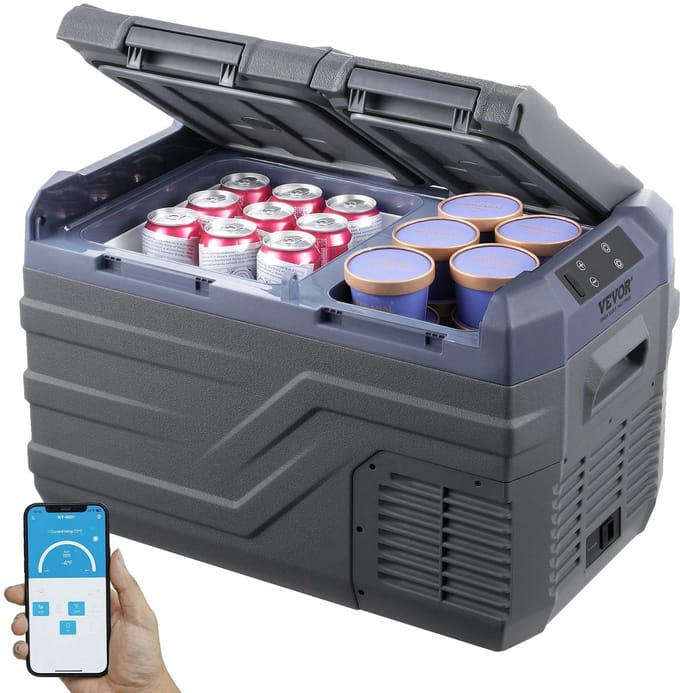 NordHaus Autokoelkast - Compressor Koelbox - Dual Zone Draagbare Vriezer - Snelle Compressorkoeling - 25 Liter