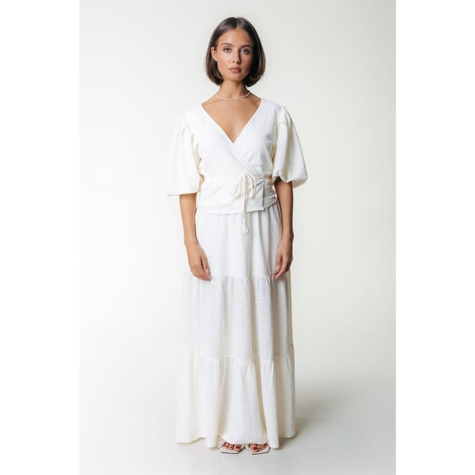Colourful Rebel Dewi Knitted Structure Smock Maxi Skirt Off White Taglia: S | Maxi gonne Outlet | Donna | Bianco