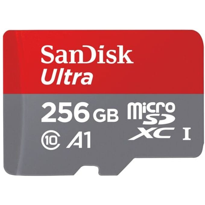 SanDisk microSDXC Ultra 256GB (A1/UHS-I/Cl.10/150MB/s) + Adapter Mobile microSDXC-kaart 256 GB A1 Application Performance Class, UHS-Class 1