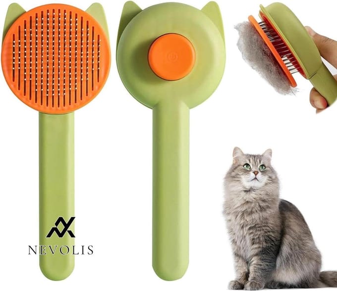 Nevolis Kattenborstels Dierenborstels Handvat Dode Bont Los Haar Halflang Lang Groen Ohr .