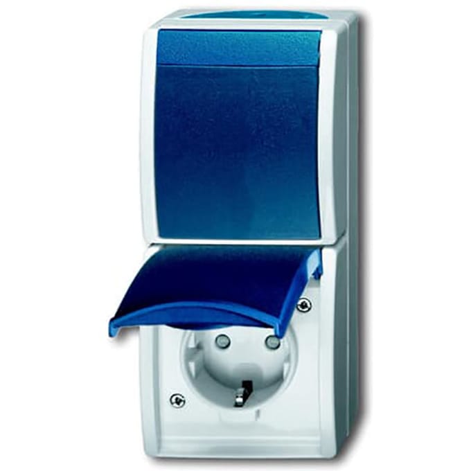 ABB Busch-Jaeger Combischakelaar Contactdoos IP44 Oceaan - 2CKA001684A0330