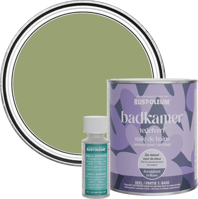 Rust-Oleum Groen Badkamer Tegelverf Hoogglans - Familiar Ground 750ml