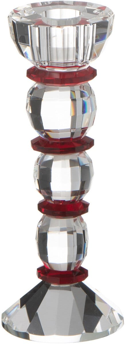 J-Line kandelaar Annie - kristal - rood/transparant - small