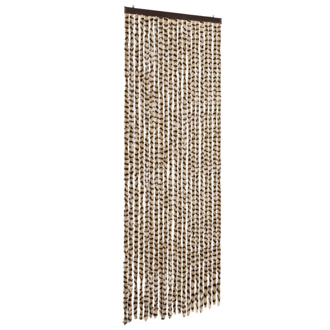 vidaXL - Vliegengordijn - 90x200 - cm - chenille - beige - en - bruin