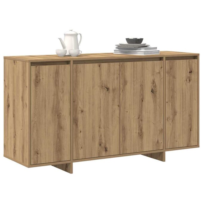 vidaXL - Dressoir - Artisan - Eiken - 135 - x - 41 - x - 75 - cm - Bewerkt - hout