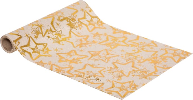 Atmosphera - Kerst thema diner tafelloper - goud/beige - 28 x 300 cm