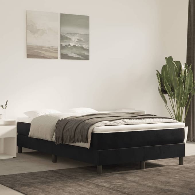 vidaXL - Boxspring - bed - 120x200 - cm - fluweel - zwart