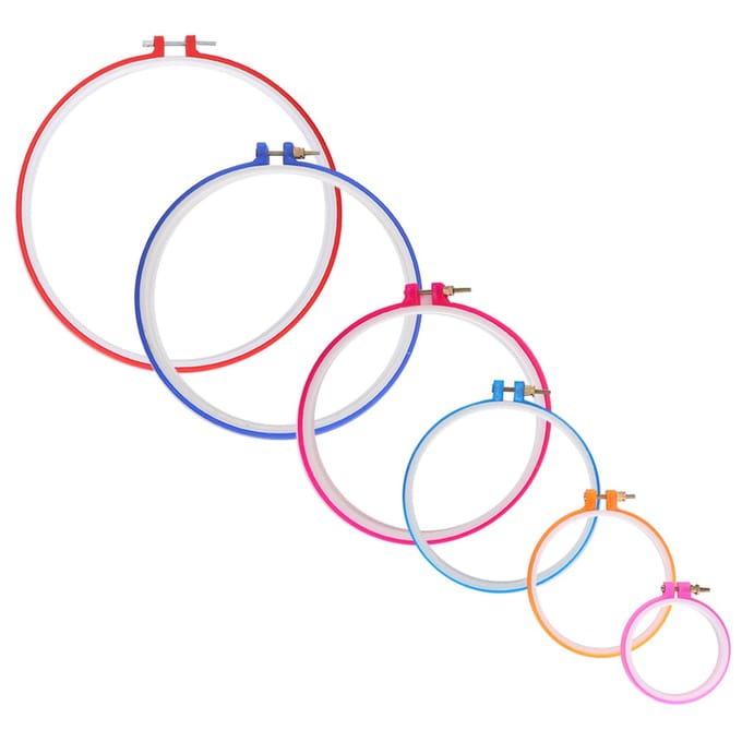 Borduurringen Plastic Cirkel Kruissteek Frame Set Verstelbare DIY Naaigereedschap white