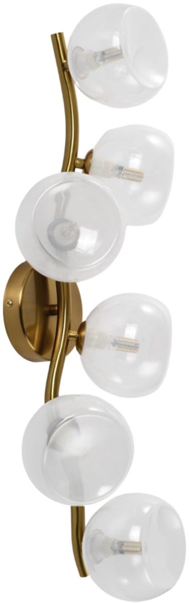 Kosilum - Isalina - Wandlamp - Messing en wit - Metaal en glas