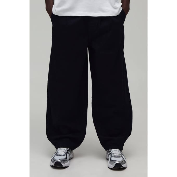 Jeans Met Plooien En Wijde Pijpen | True Black | Size 32R