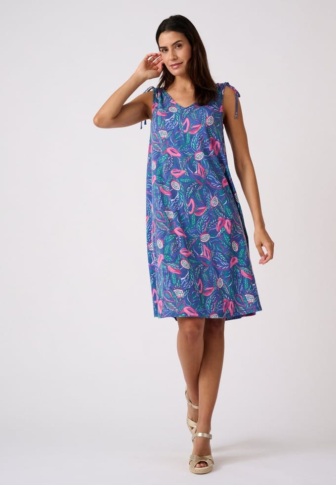 Damart - Climatyl gebreide uitlopende jurk - Dames - Blauw - M