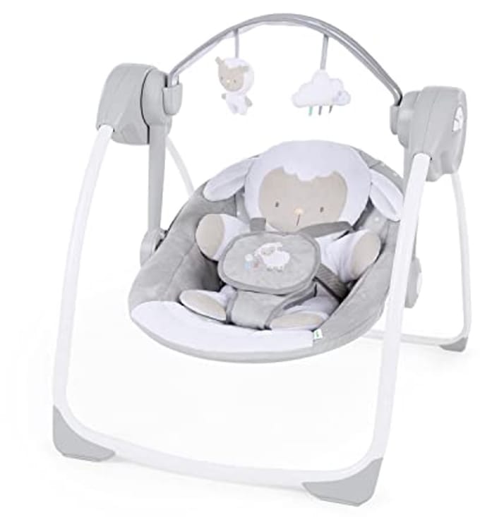 Draagbare babyswing met lamp, melodieën en instelbare tijd
